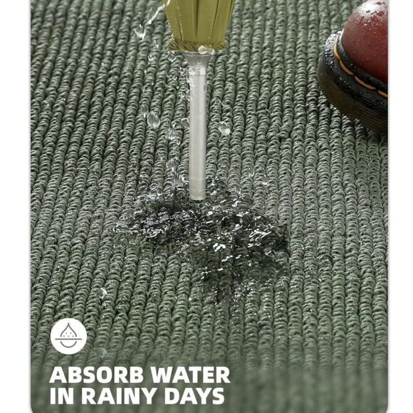 New Color & Geometry Doormat 20” x 31.5” Green Non Slip Washable Indoor Doormat - Picture 5 of 5